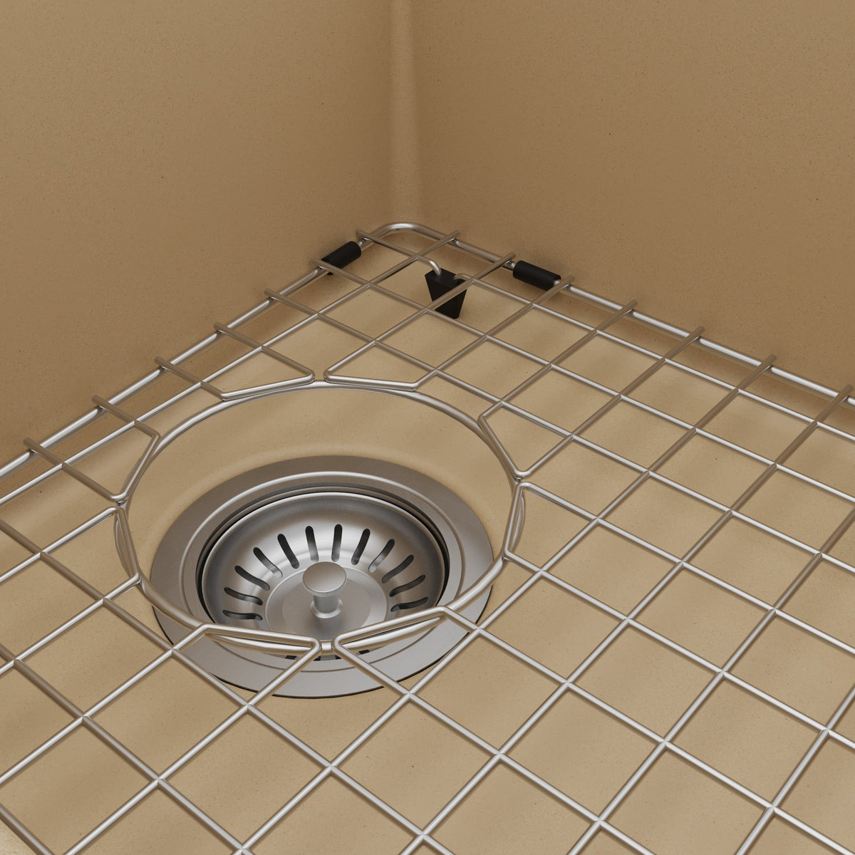 33" Top Mount Double Equal Bowl Quartz Composite Kitchen Sink Kit In Bisque