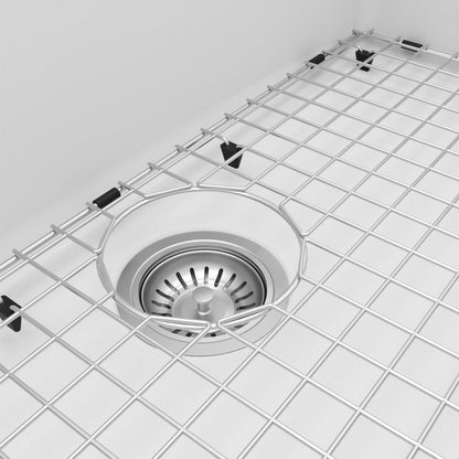 33" Top Mount Large Single Bowl Quartz Composite Kitchen Sink Kit White