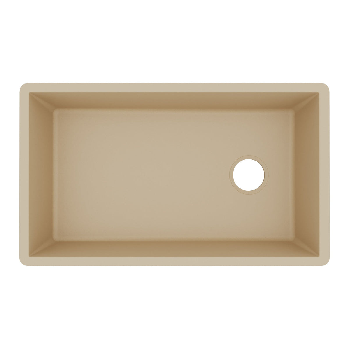 31-5/8" Undermount Large Single Bowl Quartz Composite Kitchen Sink In Bisque