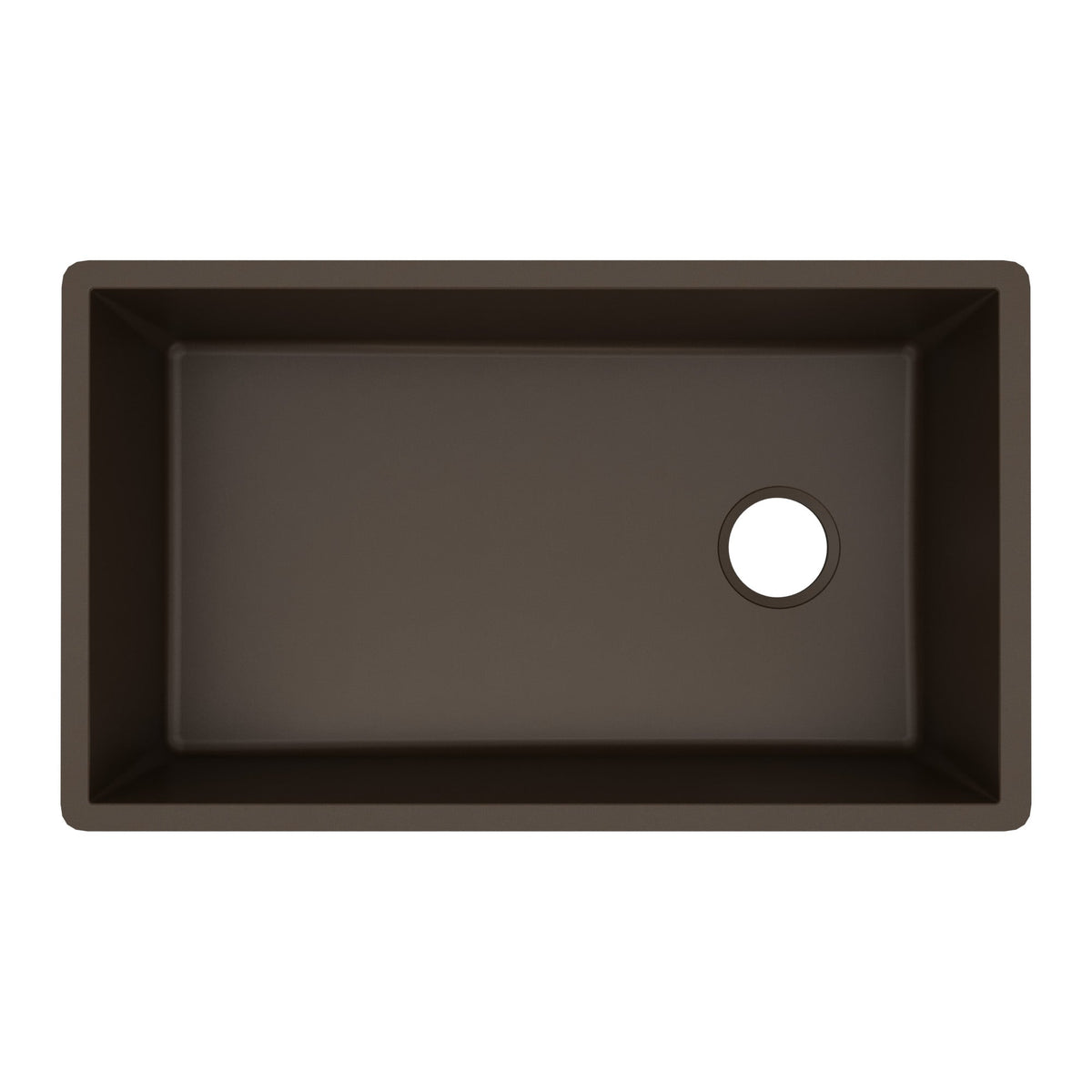 31-5/8" Undermount Large Single Bowl Quartz Composite Kitchen Sink In Brown