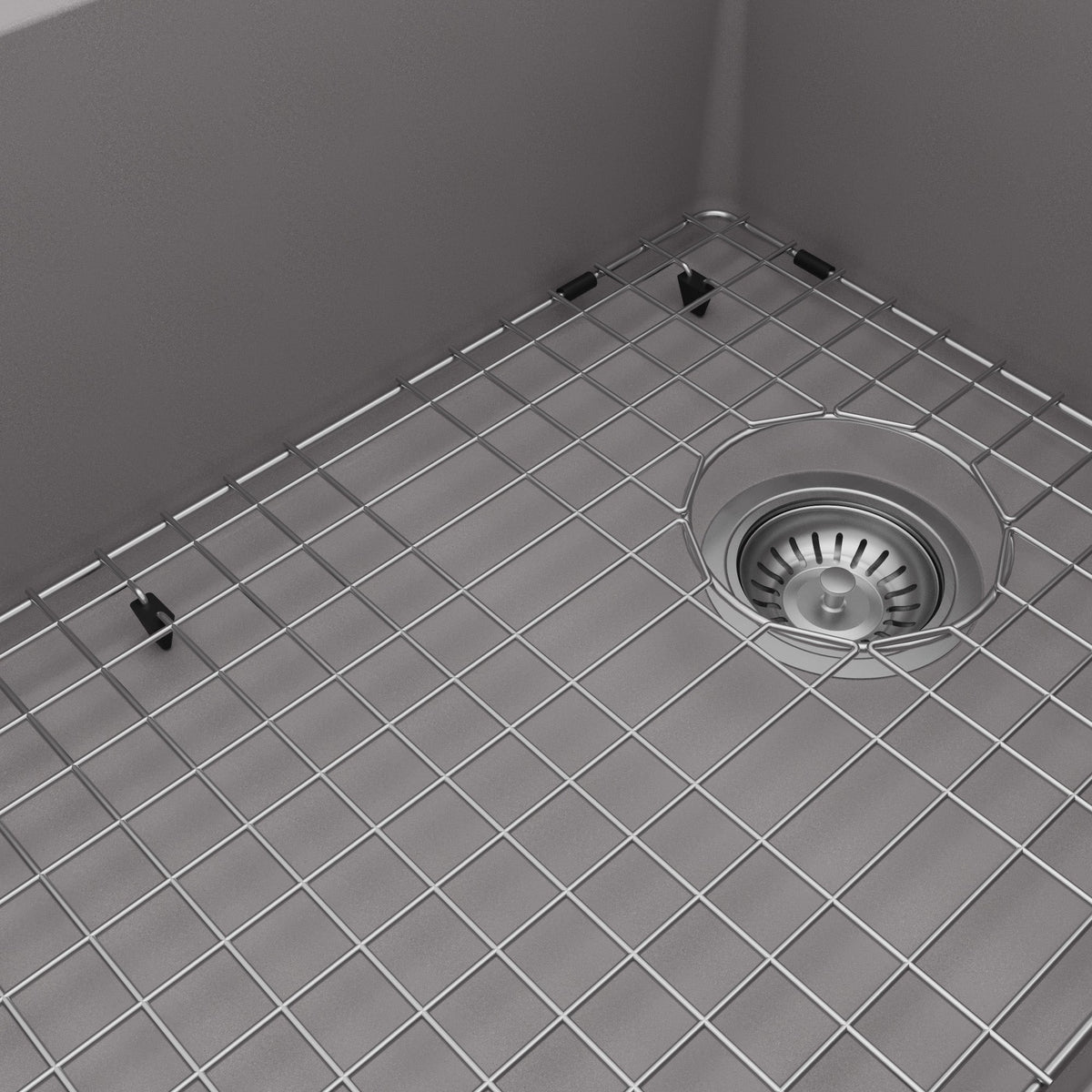 31-5/8" Undermount Large Single Bowl Quartz Composite Kitchen Sink Kit In Grey