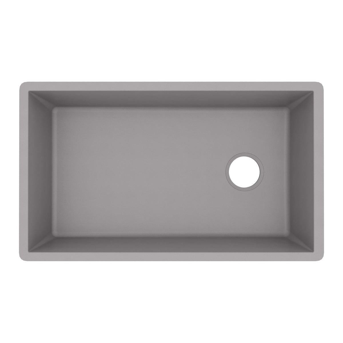 31-5/8" Undermount Large Single Bowl Quartz Composite Kitchen Sink In Grey