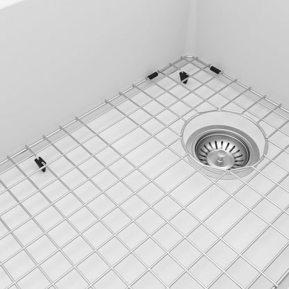 31-5/8" Undermount Large Single Bowl Quartz Composite Kitchen Sink Kit In White