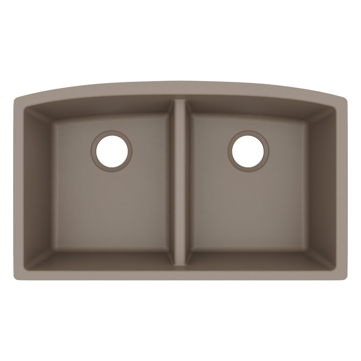 32-1/2" Undermount Double Equal Bowl Quartz Composite Kitchen Sink In Concrete