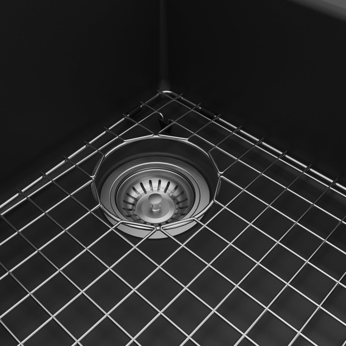 32-1/2" Undermount Double Offset Bowl Quartz Composite Kitchen Sink Kit In Black