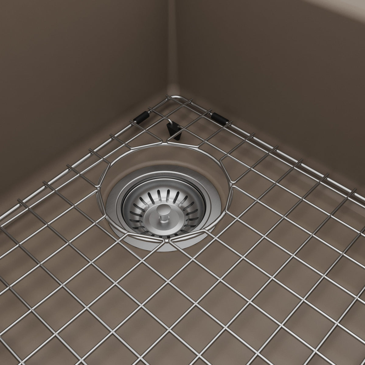 32-1/2" Undermount Double Offset Bowl Quartz Composite Kitchen Sink Kit In Concrete