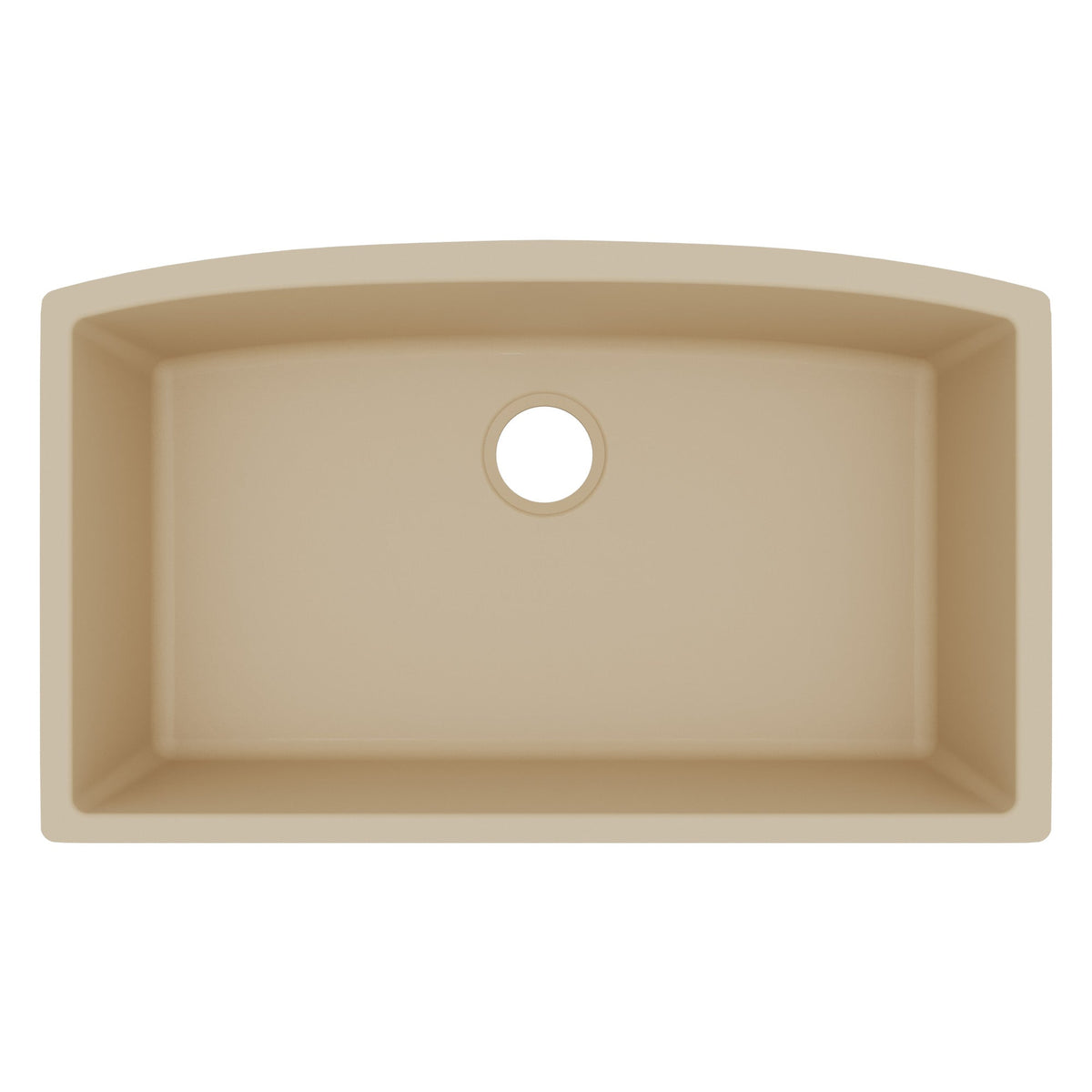 32-1/2" Undermount Large Single Bowl Quartz Composite Kitchen Sink In Bisque