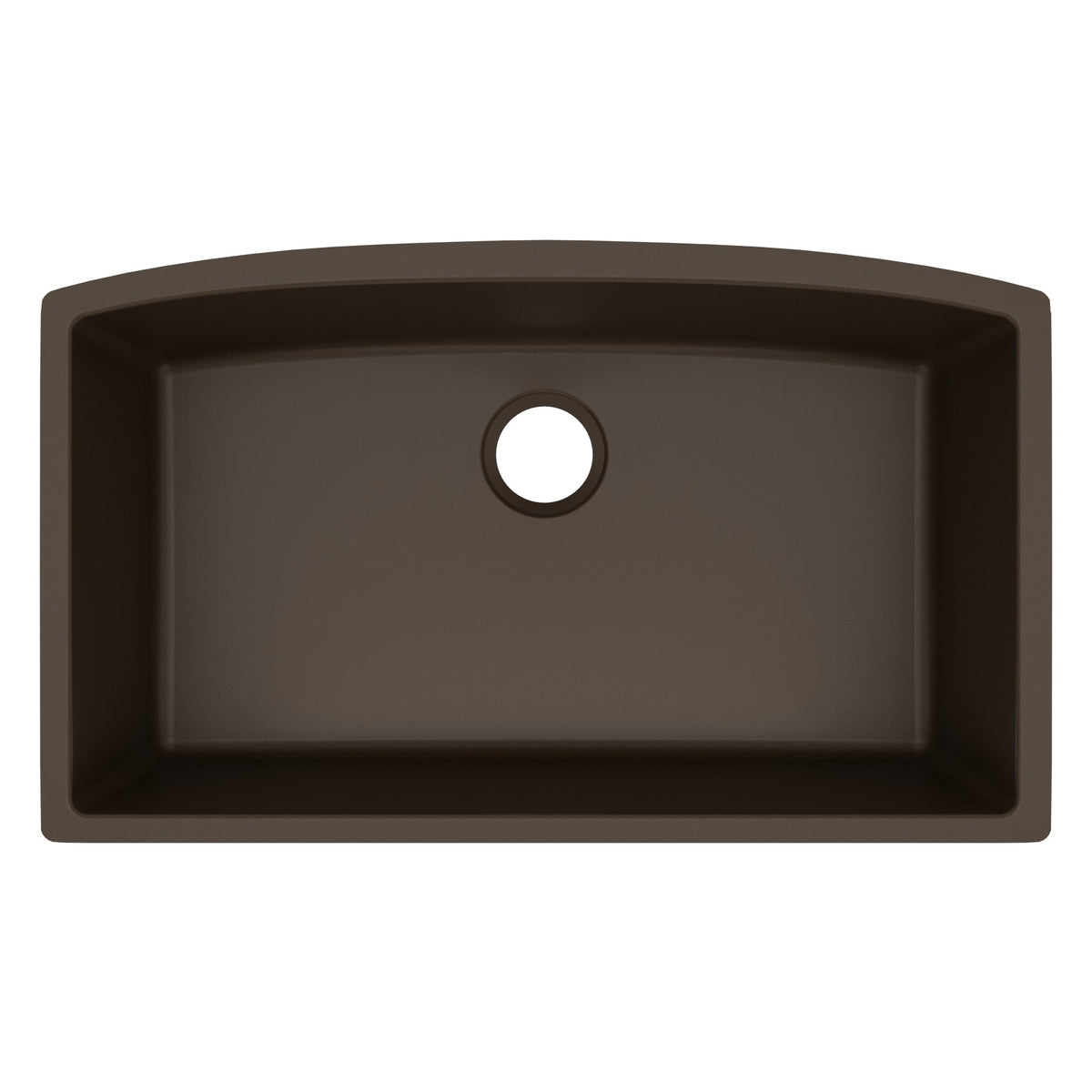 32-1/2" Undermount Large Single Bowl Quartz Composite Kitchen Sink In Brown