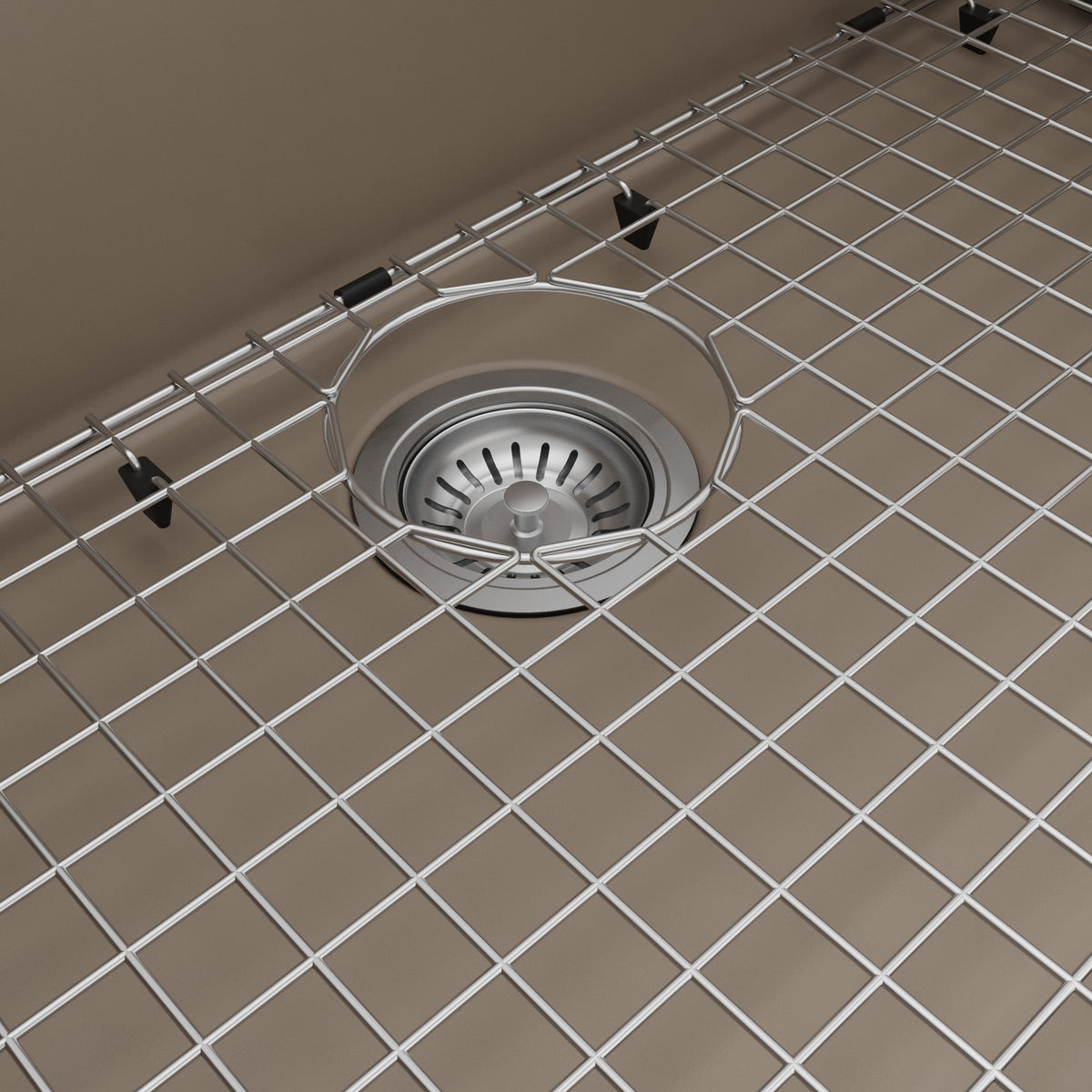 32-1/2" Undermount Large Single Bowl Quartz Composite Kitchen Sink Kit In Concrete