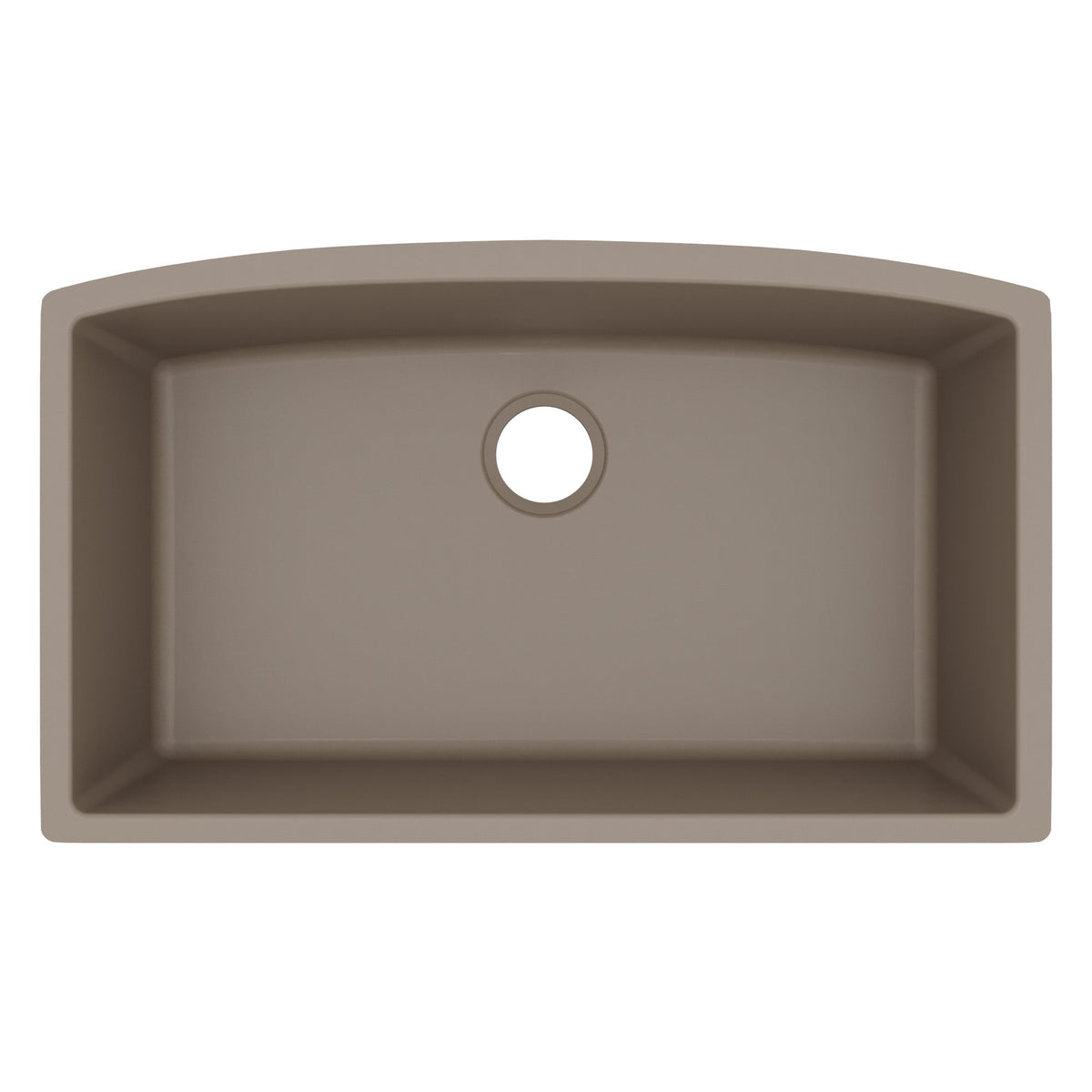 32-1/2" Undermount Large Single Bowl Quartz Composite Kitchen Sink In Concrete