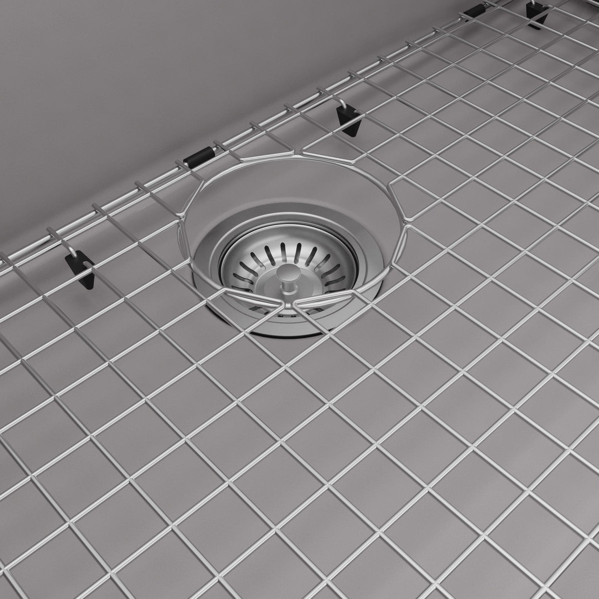 32-1/2" Undermount Large Single Bowl Quartz Composite Kitchen Sink Kit In Grey