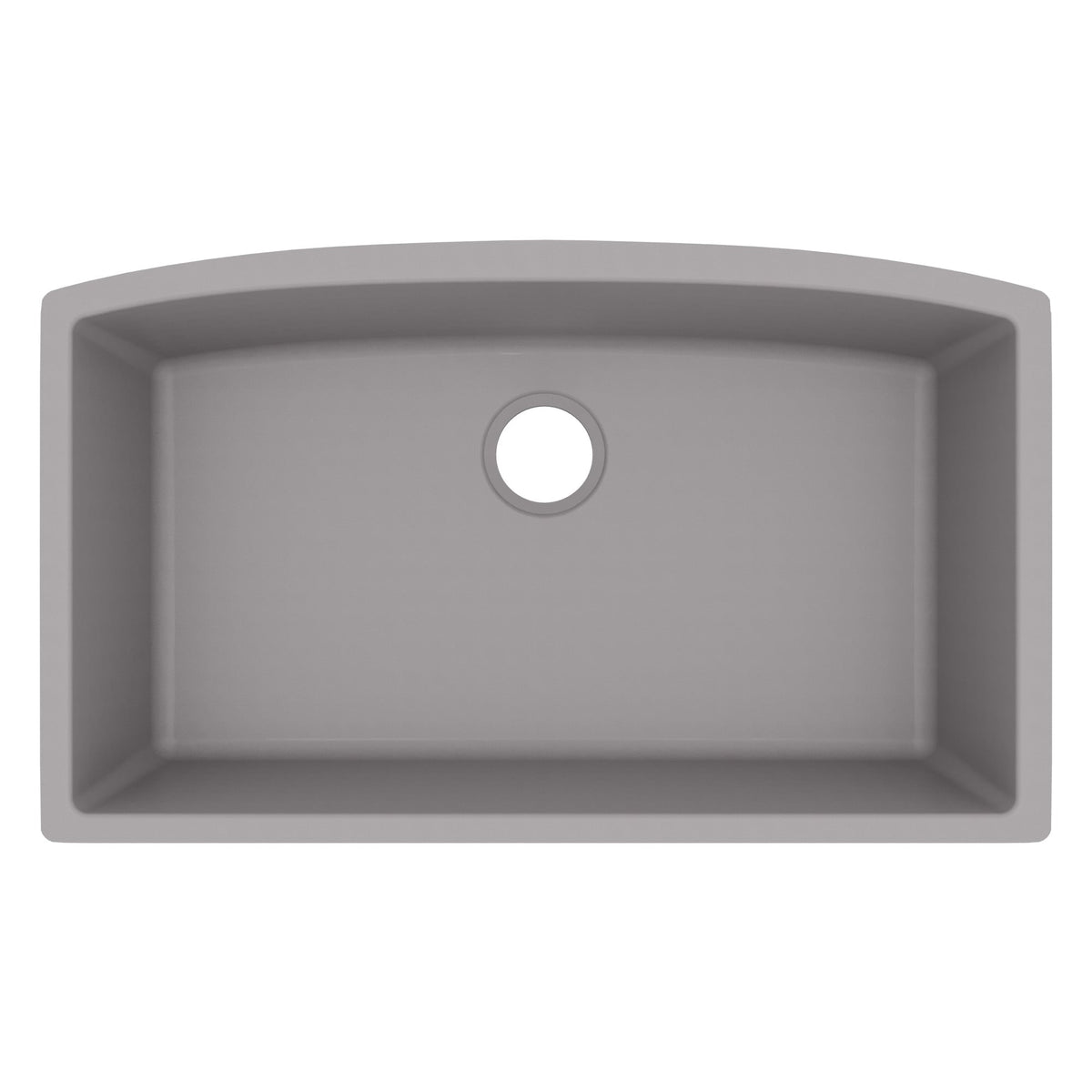 32-1/2" Undermount Large Single Bowl Quartz Composite Kitchen Sink In Grey