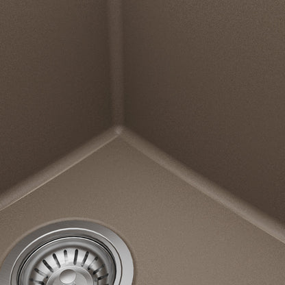 32-3/8" Undermount Double Equal Bowl Quartz Composite Kitchen Sink Kit In Concrete