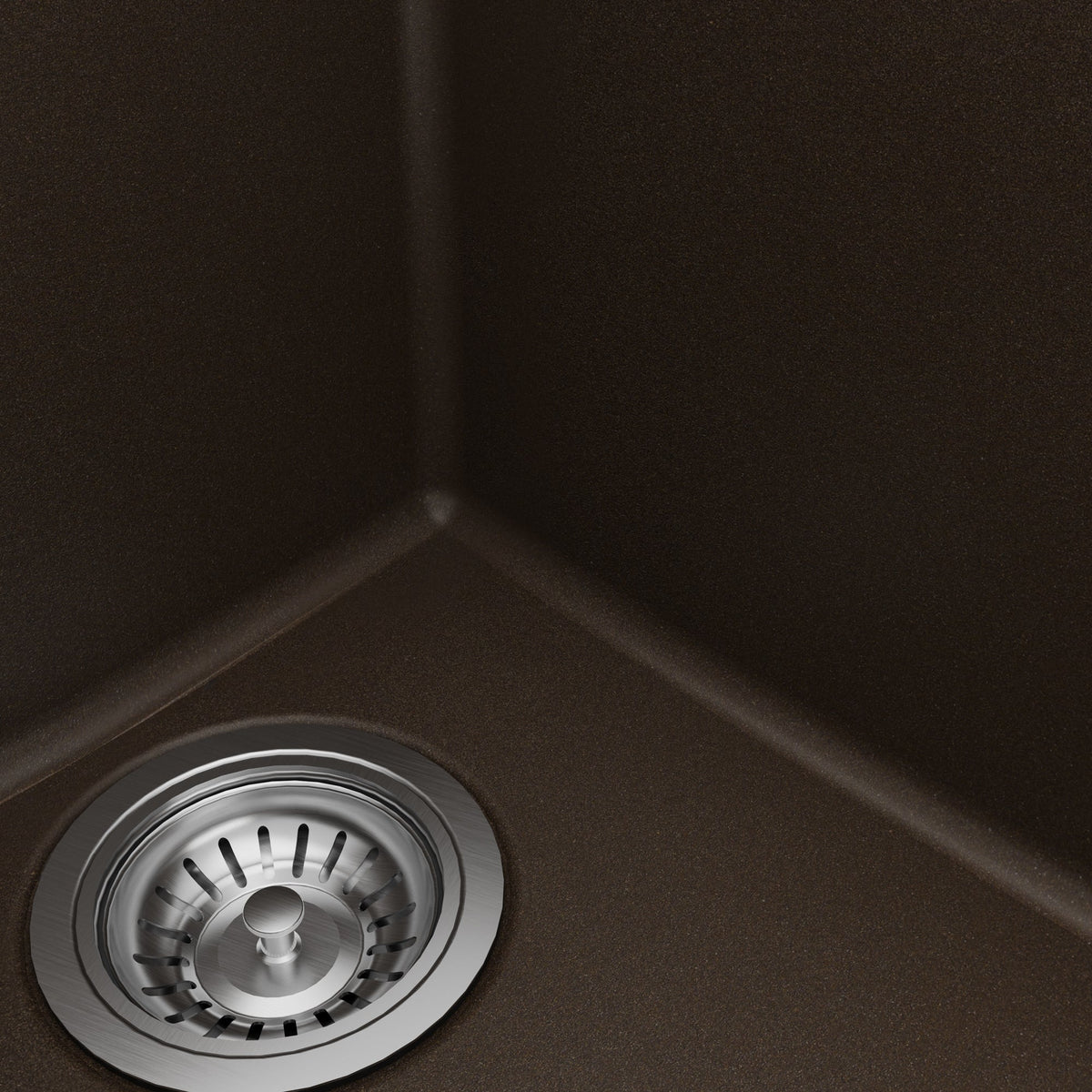 32" Undermount Double Offset Bowl Quartz Composite Kitchen Sink Kit In Brown