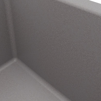 24-3/8" Undermount Single Bowl Quartz Composite Kitchen Sink In Grey