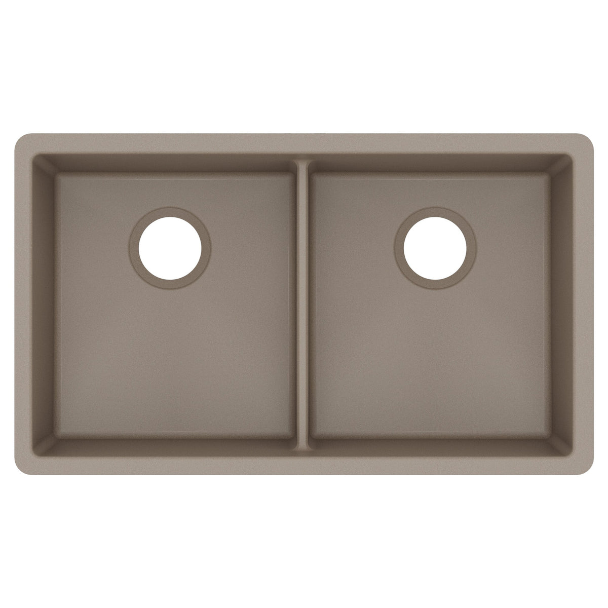 32-3/8" Undermount Double Equal Bowl Granite Kitchen Sink In Concrete