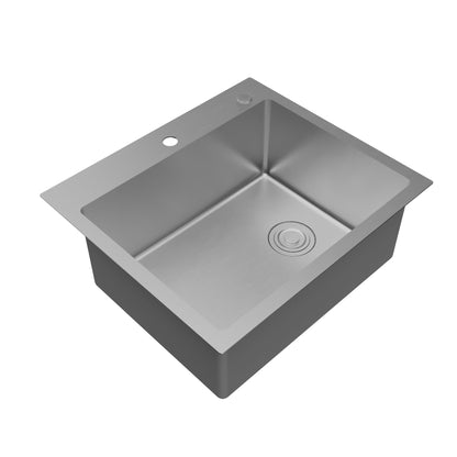 Fusion 25" Top Mount 16 Gauge Single Bowl Stainless Steel Sink with Accessories