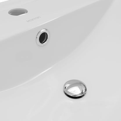 20-1/2" Top Mount Vitreous China Bathroom Sink In White