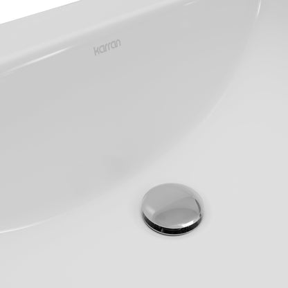 Valera 23" Rectangular Top Mount Vitreous China Bathroom Sink In White
