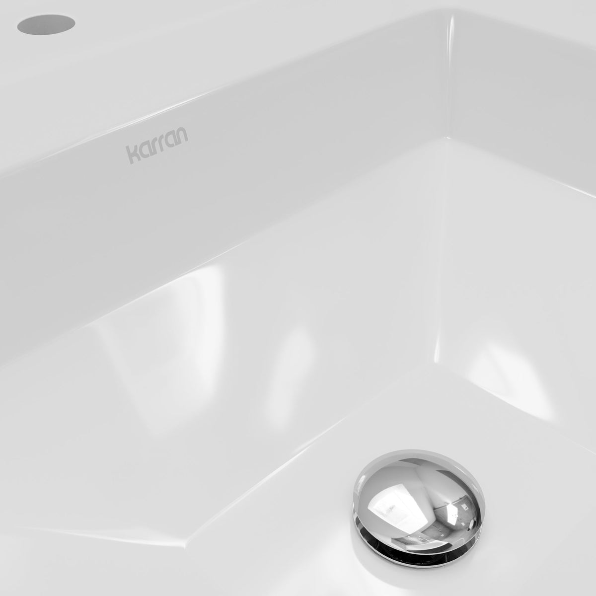 Valera 23" Curved Rectangular Top Mount Vitreous China Bathroom Sink In White