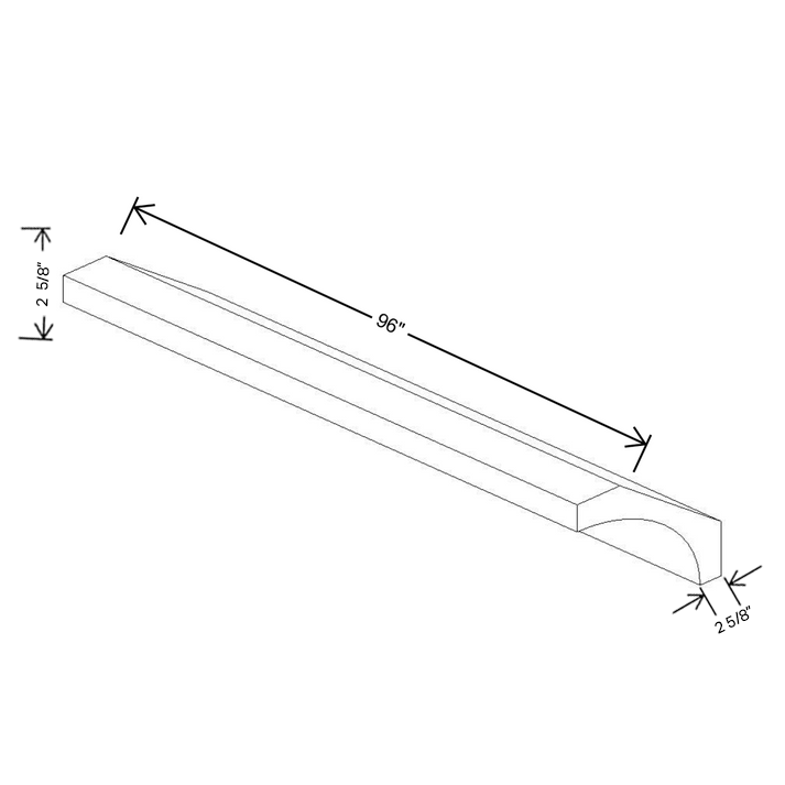 Fabuwood Allure Galaxy Frost Cove Molding-Large 96"W x 2 ⅝”D x 2 ⅝”H