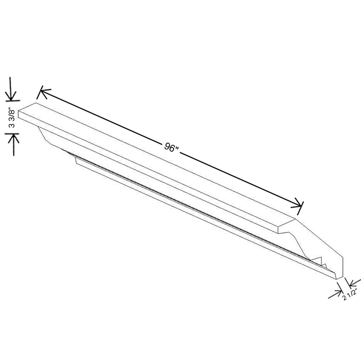 Fabuwood Allure Galaxy Frost Crown Molding-Large 96"W x 2 ½”D  x 3 ⅜”H
