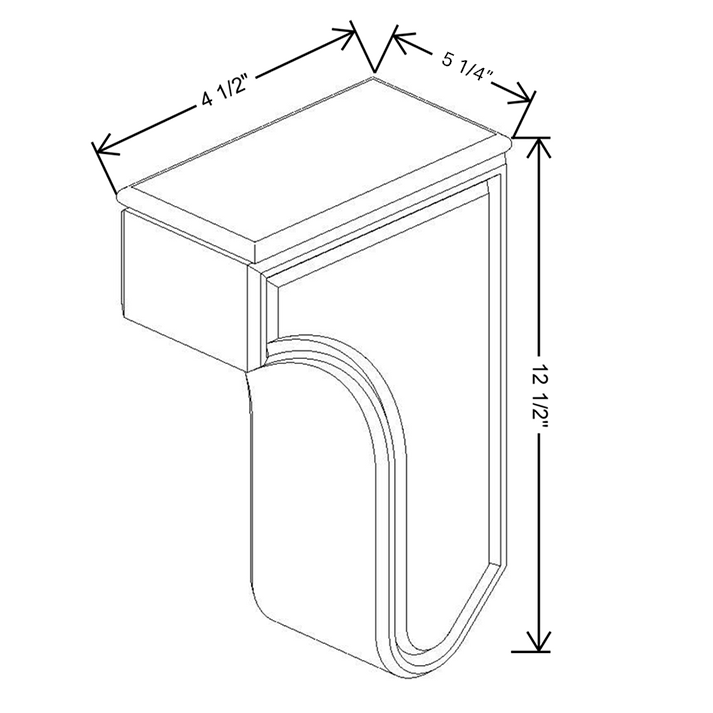 Fabuwood Allure Galaxy Frost Corbel 5 ¼”W x 4 ½”D x 12 ½”H