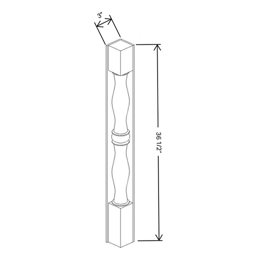 Fabuwood Allure Galaxy Frost Corner Post 3"W x 36 ½”H
