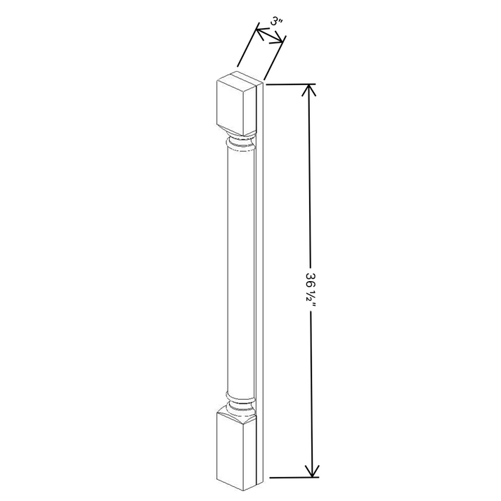 Fabuwood Allure Galaxy Frost Plain Pilaster Base 36 ½”H x 3”W
