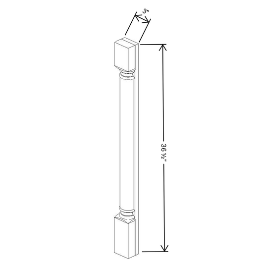 Fabuwood Allure Galaxy Frost Plain Pilaster Base 36 ½”H x 3”W