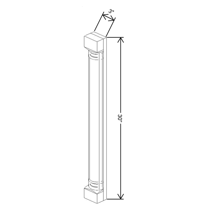 Fabuwood Allure Galaxy Frost Plain Pilaster Wall 30”H x 3”W