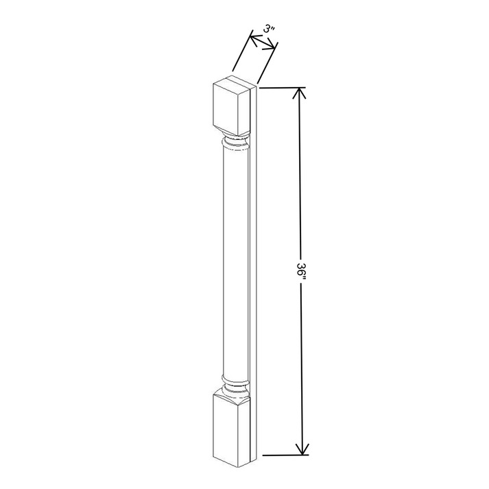 Fabuwood Allure Galaxy Frost Plain Pilaster Wall 36”H x 3”W