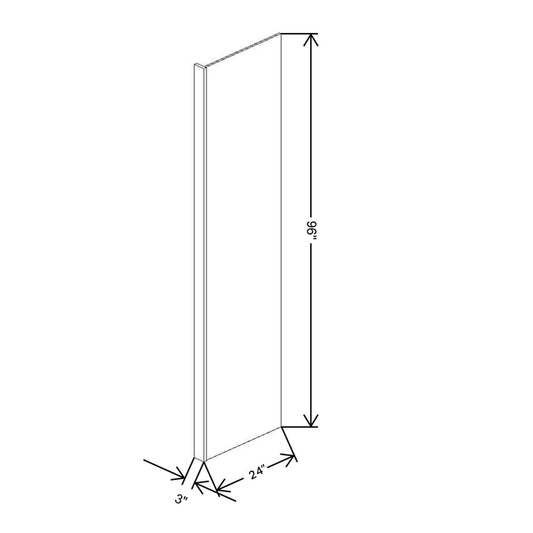 Fabuwood Allure Galaxy Frost Refrigerator End Panel 3”W x 96”H x 24"D
