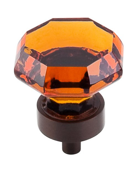 Wine Octagon Crystal Knob - Oil Rubbed Bronze