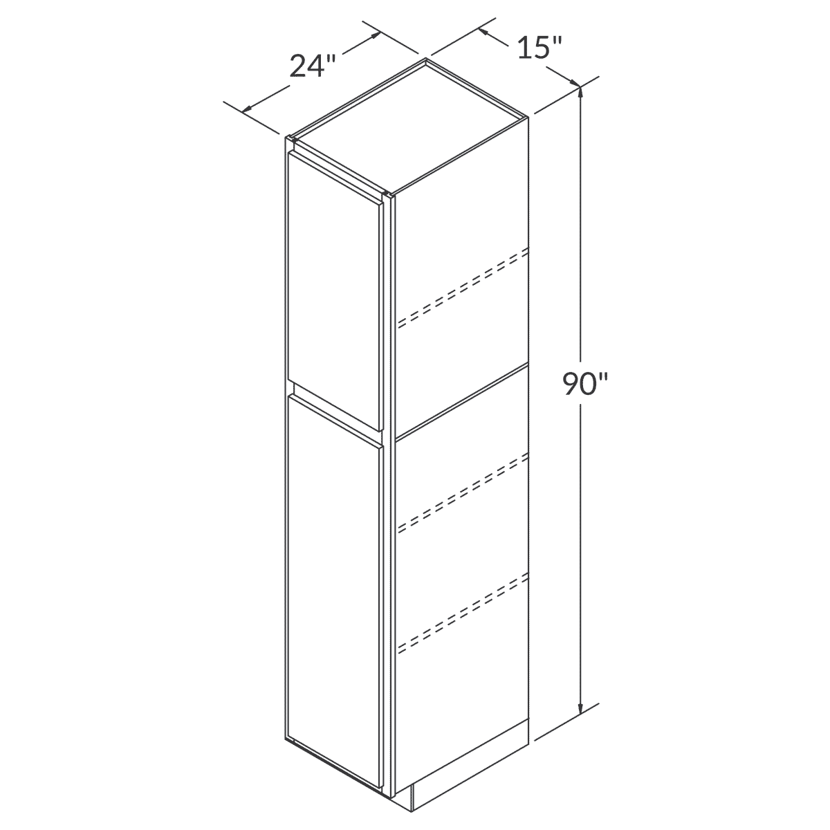 Fabuwood Allure Galaxy Nickel Tall Pantry 15"W x 90"H Assembled Cabinet