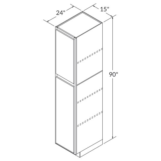 Fabuwood Allure Galaxy Nickel Tall Pantry 15"W x 90"H Assembled Cabinet