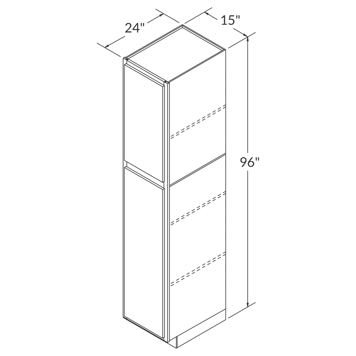 Fabuwood Allure Galaxy Nickel Tall Pantry 15"W x 96"H Assembled Cabinet