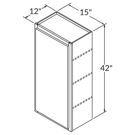 Fabuwood Allure Galaxy Linen Wall 15"W x 42"H Assembled Cabinet