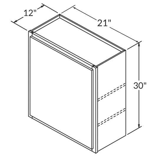 Fabuwood Allure Galaxy Indigo Wall 21"W x 30"H Assembled Cabinet