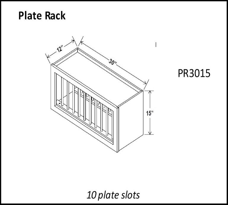 Wall Plate Rack Cabinets - Shaker Espresso