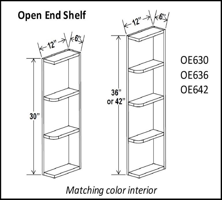 Open End Shelve Cabinets - Shaker White