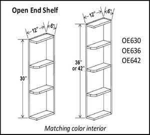 Open End Shelve Cabinets - Shaker White