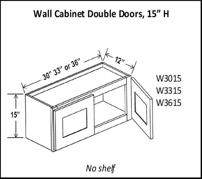 15" High Refrigerator Wall Cabinets - Charleston White