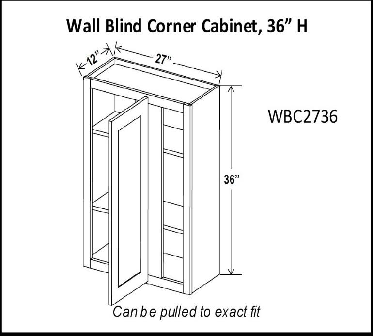 36" High Wall Blind Cabinets - Charleston White