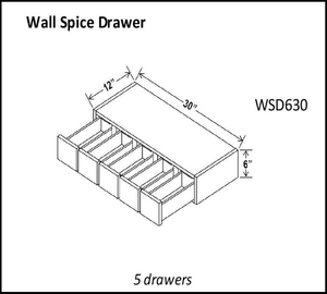 Wall Spice Drawer Cabinets - Shaker White