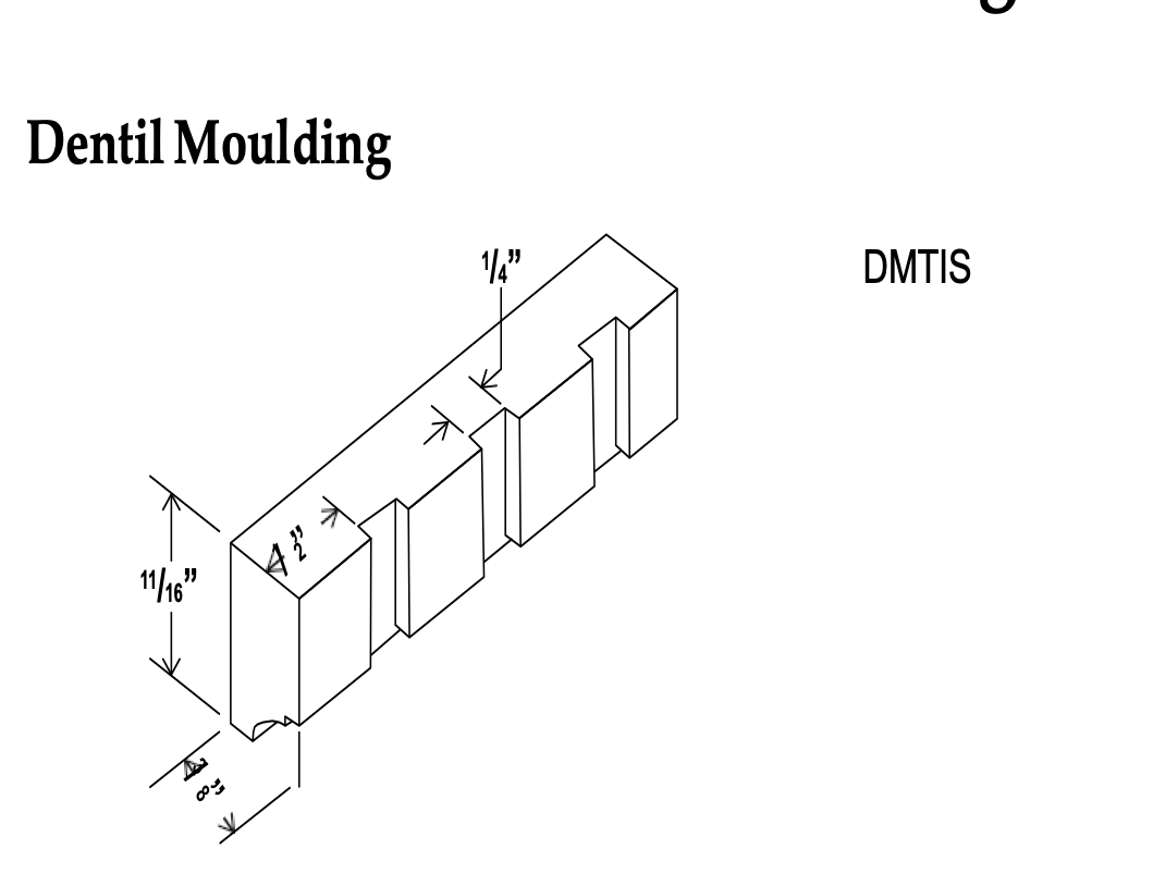 Dentil Moulding - Shaker Gray