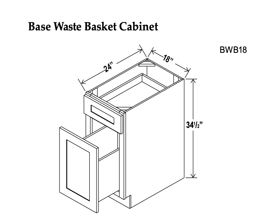 Drawer Waste Base Cabinets - Charleston White