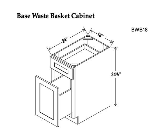 Drawer Waste Base Cabinets - Charleston White