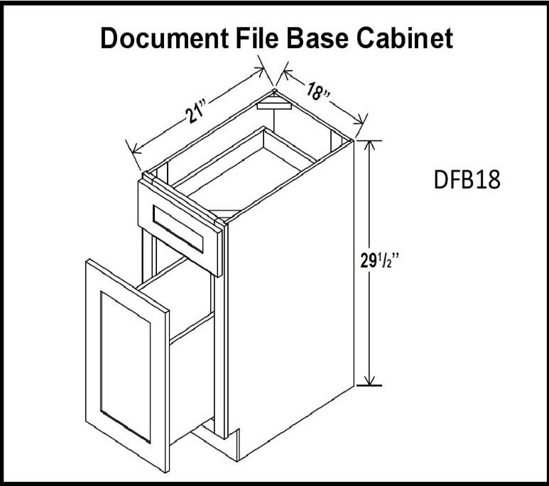 Drawer File Base Cabinets - Shaker Espresso