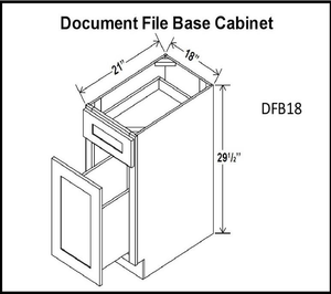 Drawer File Base Cabinets - Shaker Espresso